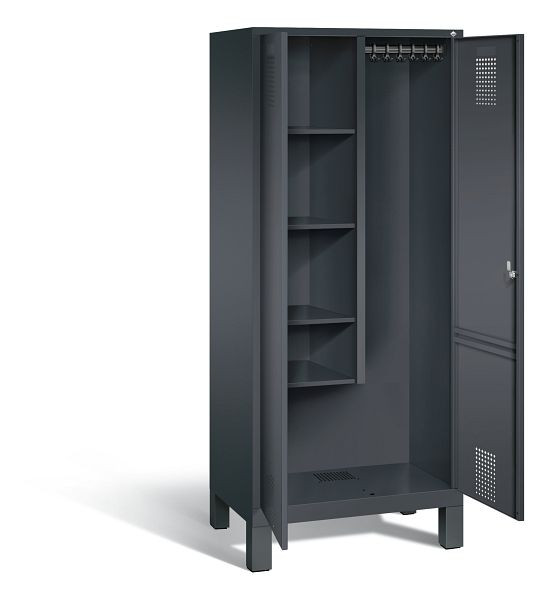C+P reinigingsmiddelenkast Evolo, H1850xW810xD500mm, kleur: zwartgrijs, 48110-02 S10061