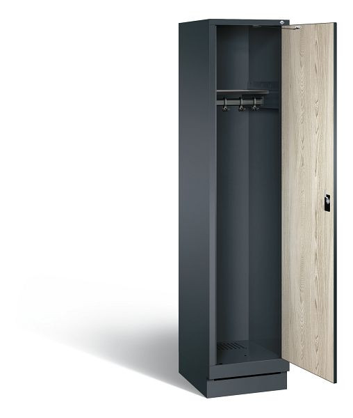 C+P Evolo kleerkast, H1800xB420xD500mm, kleur: antracietgrijs / Sen ash decor, 48020-12 S10444