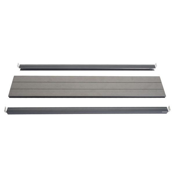 Mendler eindset voor WPC zichtscherm Sarthe, eindprofiel windbescherming, WPC paal, 90cm, grijs, 76261