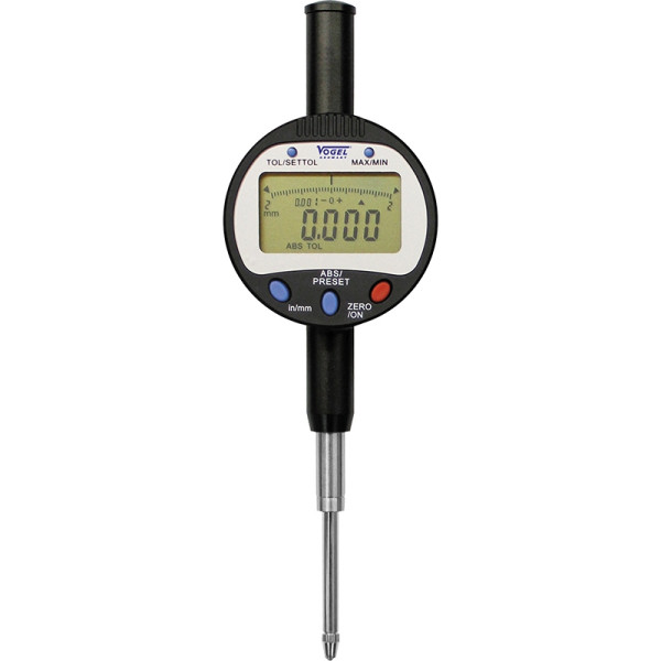 Vogel Germany digitale meetklok, met USB data-uitgang, 0 - 25,4 mm / 0 - 1,0 inch, 0,001 mm / 0.00005 inch, gewicht: 15 g, 242056