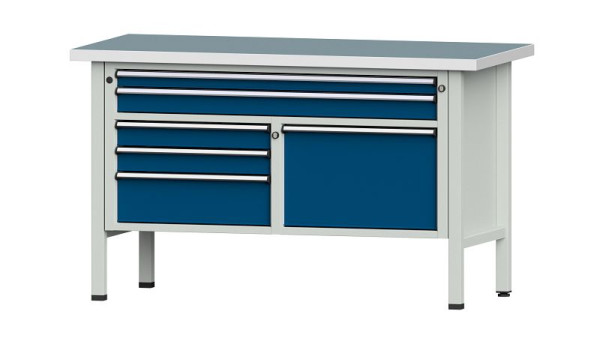 ANKE werkbanken kistwerkbank, model 257 V, 1500 x 700 x 890 mm, RAL 7035/5010, UBP 40 mm, 304.121