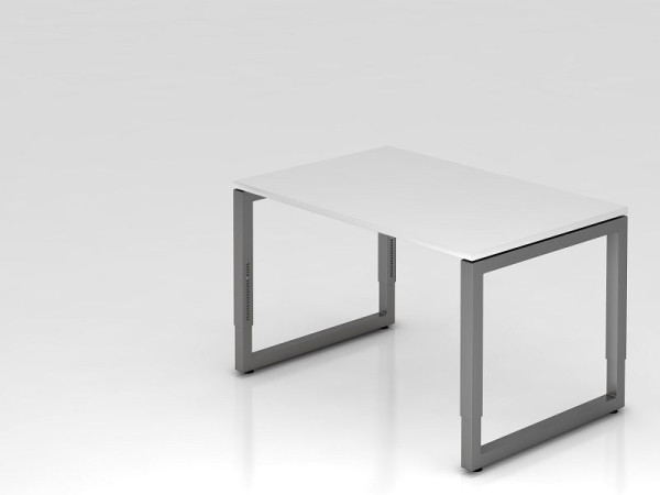 Hammerbacher bureau O-voet vierkant 120x80cm wit/grafiet, rechthoekige vorm met zwevend tafelblad, VRS12/W/G