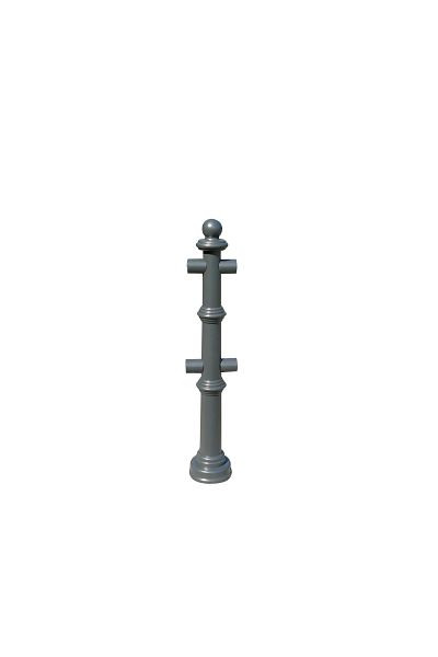 Schake aluminium stijl tuinpaal serie 495.01B, middenpaal voor boven- en knierail, 495_12B