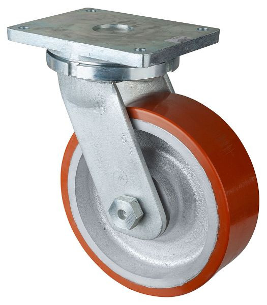 BS-wielen Zwaarlastwiel, wielbreedte 100 mm, wiel-Ø 300 mm, draagvermogen 2800 kg, gegoten polyurethaan 95 Shore A, gegoten wiellichaam, kogellagers, RR100.C10.302