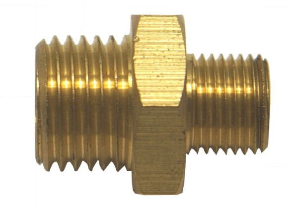AEROTEC dubbele nippel 1/8 inch x 1/4 inch messing, 10.133.72