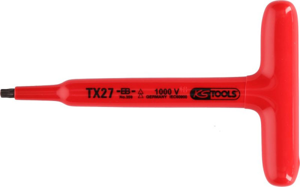 KS Tools T-greep Torx-sleutel met beschermende isolatie, T27, 160 mm, 117.2416