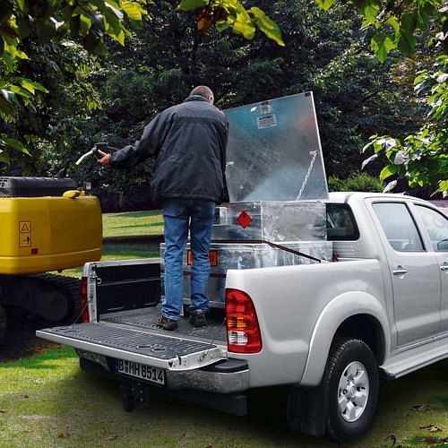 DENIOS mobiel dieseltankstation MTA 450 van staal, 12 V pomp, 450 liter inhoud, 210-035