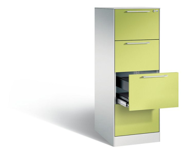 C+P hangarchiefkast Asisto, H1310xB440xD600mm, kleur: lichtgrijs / virid groen, beugelgreep, 146 225-411 S10195