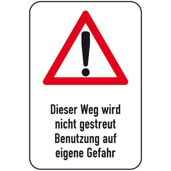Stenen HGS winterbord/verkeersbord Dit pad wordt niet gestrooid - gebruik op eigen risico, 400x600mm, 14705