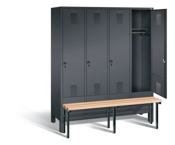 C+P Evolo garderobe, H1850xB1590xD815mm, kleur: zwart-grijs, 48030-42 S10022