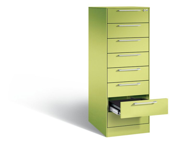 C+P archiefkast Asisto, H1310xB440xD600mm, kleur: Viridin groen / Viridin groen, beugelgreep, 146225-822 S10011