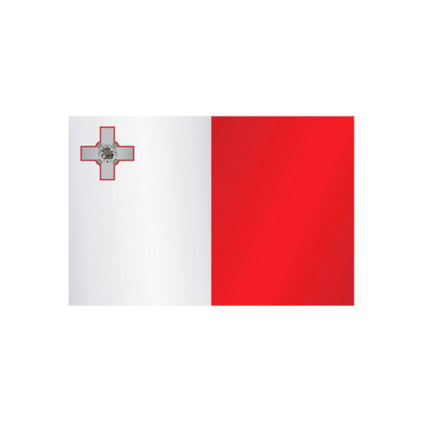 Stone HGS Malta landenvlag, 150 x 250 cm (liggend formaat), met touw en lus, FlagTop 110 g/m², voor vlaggenmasten vanaf 8 m, zonder ajourzoom, 27194