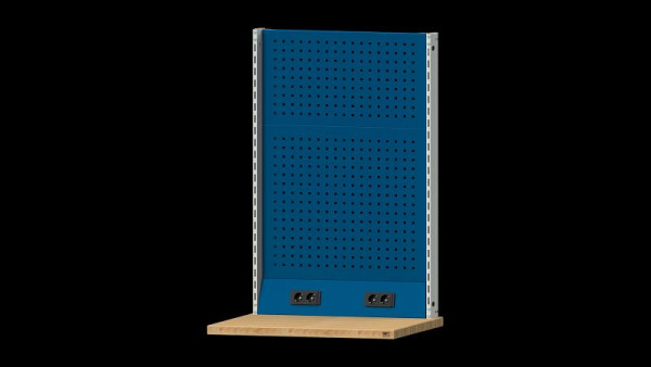 ANKE werkbanken basisstructuur systeemopbouw, 803 x 107 x 1200 mm, RAL 7035/5010, dubbele fitting, 340.353