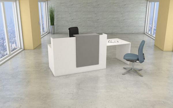 Kerkmann balie met spreekbalie Sydney, B 2500 x D 840 H 1100 mm, wit, 20353410