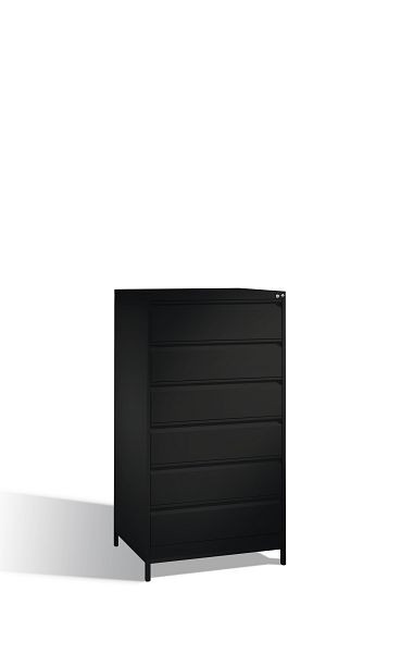 C+P archiefkast Acurado, H1357xB787xD590mm, kleur: zwart-grijs, handgreep, met frame, 12936-323 S10070