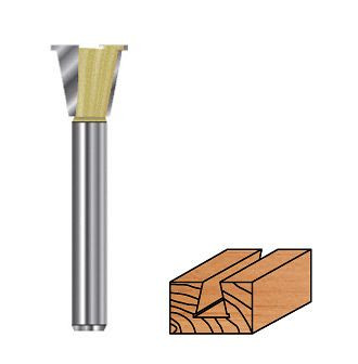 Projahn zwaluwstaartfrees met voorgesneden D 14,3 mm, L 49,5 mm, L2 13,5 mm, 33208143