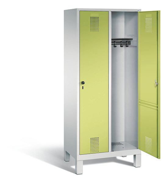 C+P Evolo garderobe, H1850xW810xD500mm, kleur: lichtgrijs / virid groen, 48010-22 S10489
