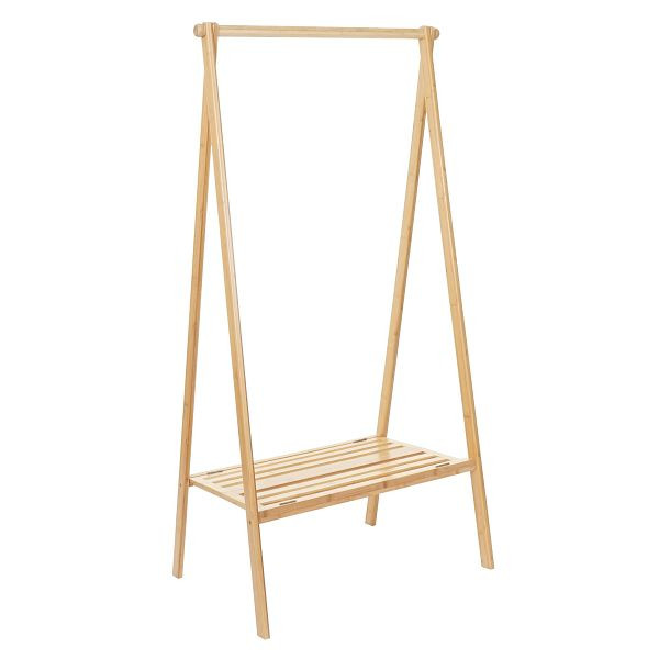 Mendler staande kapstok HWC-B82, kledingstandaard kapstok, bamboe opvouwbaar 150x84x57cm, 60730