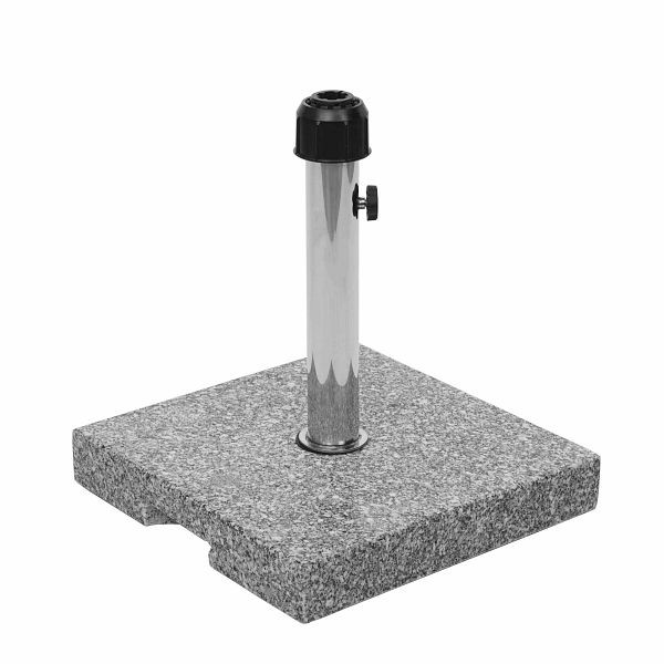 Mendler parasolstandaard HWC-F92, parasolstandaard, parapluhouder, graniet, 23kg vierkant grijs, 70625