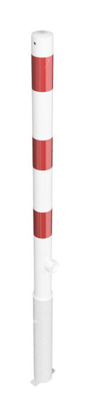 Schake afzetpaal, stalen buis Ø 60 x 2,5 mm, afneembaar met driehoekslot, thermisch verzinkt en wit gecoat, 460FB