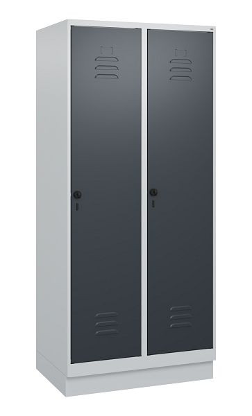 C+P Umkleidespind Classic PLUS, Sockel, 2 Abteile, 1800x800x500mm, 7035/7016, Drehriegel, 0800207-22 S10008