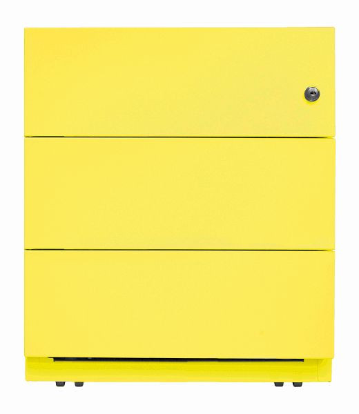 Bisley rolcontainer Note™, 3 universele laden, zinkgeel, NWA59M7SSS641
