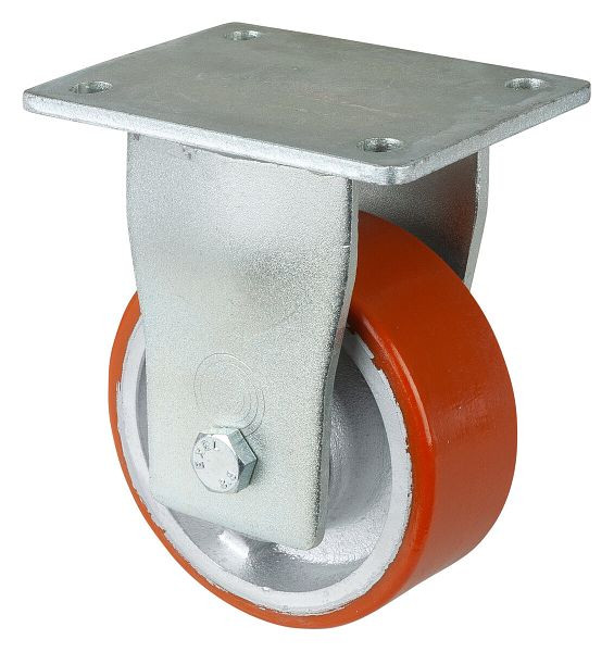 BS Rollen Zwaarlastwiel, bokwiel, wielbreedte 50 mm, wiel-Ø 125 mm, draagvermogen 550 kg, polyurethaan gegoten 95 Shore A, gegoten, kogellager, RR110.C10.125