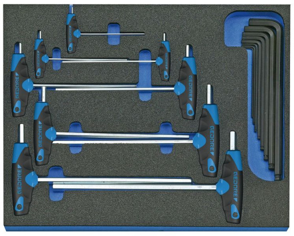 GEDORE controle-inzetstuk met assortiment haakse schroevendraaierset, 2016540