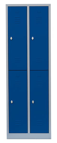 Lüllmann stalen kledingkast/garderobe, 1800 x 600 x 500 mm, lichtgrijs/gentiaanblauw, 520221