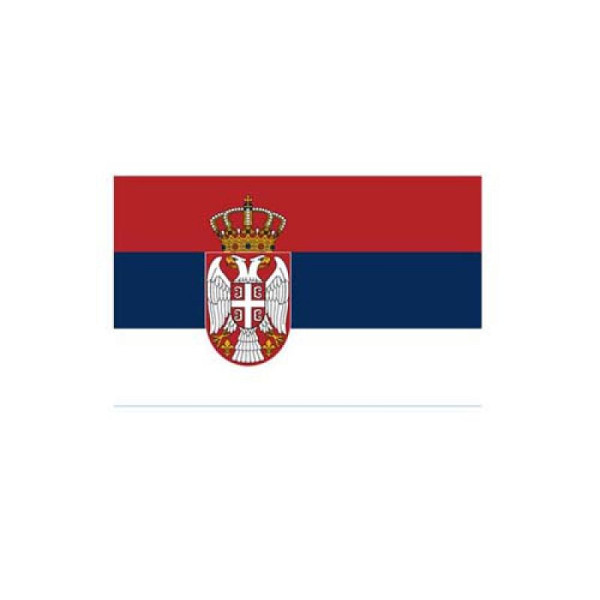 Stone HGS landvlag Servië, 300 x 120 cm (staand formaat), met kunststof karabijnhaak, FlagTop 110 g/m², voor vlaggenmasten 7 m, met ajoursteek voor Ø 4 cm boom, 27646