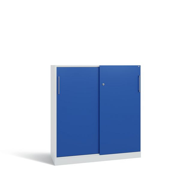 C+P Schiebetürenschrank Asisto, H1310xB1200xT435 mm, Grau/Enzianblau/DBS Hellgrau, 142031-000 S10175