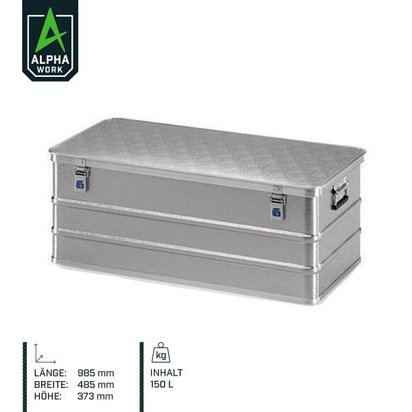 Alpha Work Box van gestructureerd plaatstaal, 985 x 485 x 373 mm, 150 l, 08304