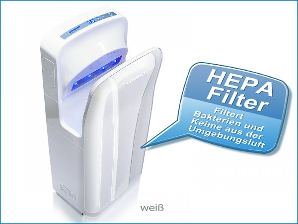 URIMAT handendroger Favorit wit met HEPA-filter, 205.554 + 251.536