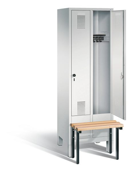 C+P garderobe Evolo, H1850xB610xD815mm, kleur: lichtgrijs, 48030-20 S10001