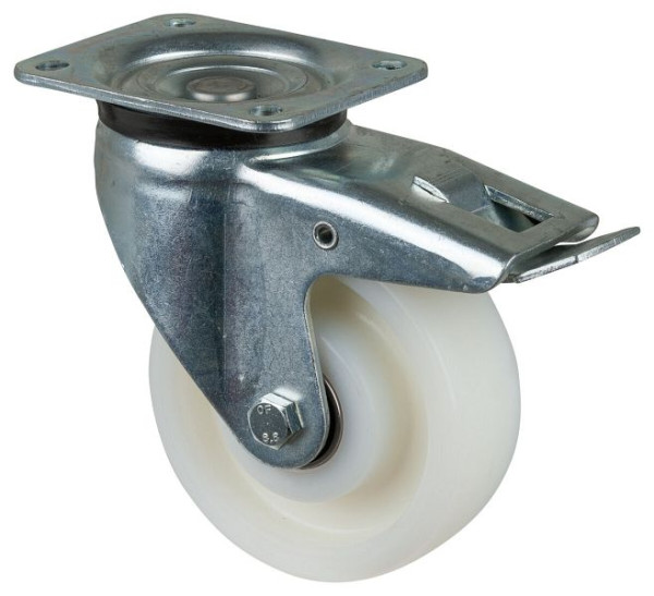 BS Rolls Zwaarlastwiel met rem, breedte 50 mm, Ø150 mm, tot 700 kg, loopvlak/wiellichaam kunststof, kogellager, L620.B15.150