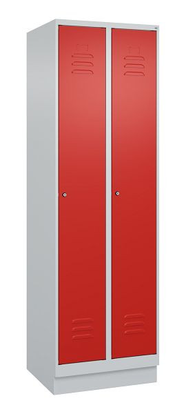 C+P luierkluis Classic PLUS, onderbouw, 2 vakken, 1950x600x500mm, 7035/3020, cilindersloten, 080020-20 S10017