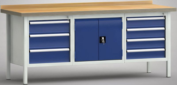 KLW standaard werkbank - 2000 x 700 x 840 mm L x D x H, WS239N-2000M40-E7026