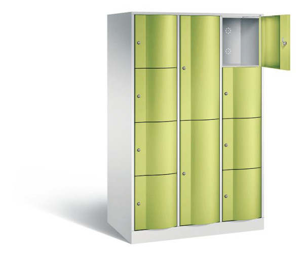 C+P XL combinatie lockerkast Resisto, H1950xB1148xD640mm, kleur: lichtgrijs / virid groen, 8070-3733 S10013