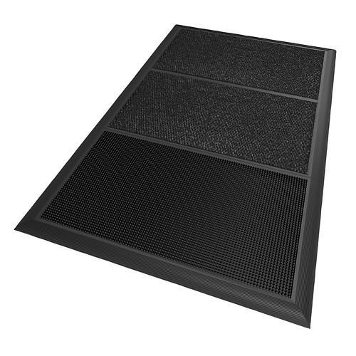 DENIOS desinfectiemat SM, natuurrubber, zwart/grijs, 3 inzetstukken, 914 x 1525 mm, 276-689