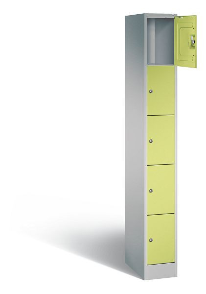 C+P lockerkast serie 8070, H1950xB240xD480mm, kleur: wit aluminium / virid green, 80700-10 S10403