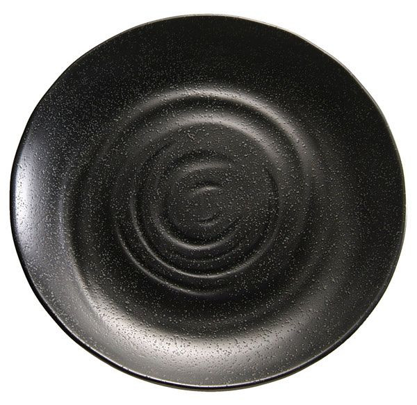 APS dienblad -ZEN-, Ø 28 cm, hoogte: 3 cm, melamine, zwart, steenlook, 83941