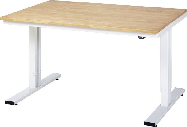RAU werktafel serie adlatus 300 (elektrisch in hoogte verstelbaar), massief beuken blad, 1500x720-1120x1000 mm, 08-WT-150-100-B