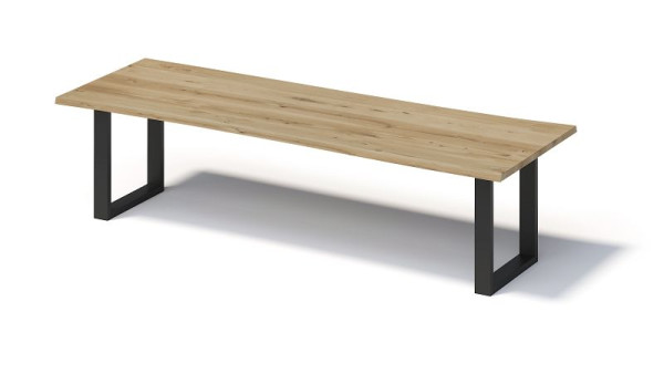 Bisley Fortis tafel naturel, 3000 x 1000 mm, natuurlijke boomrand, geolied oppervlak, O-frame, oppervlak: naturel / frame: zwart, FN3010OP333