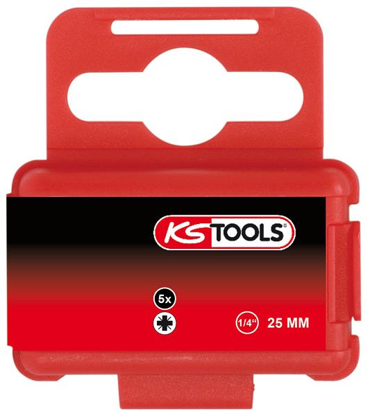 KS Tools 1/4" TORSIONpower bit, 25 mm, PZ3, 5 stuks, 918.3216