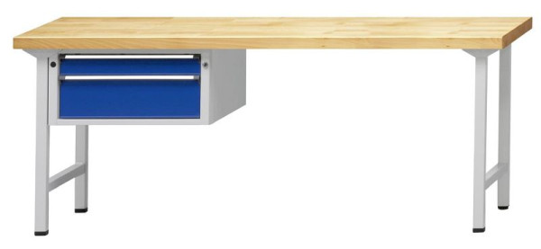 ANKE combinatie werkbank; 2000x700 mm; RAL 7035/5010; Linker onderkast (V-BL) 660x615x330 mm, 2 laden 90, 180 mm