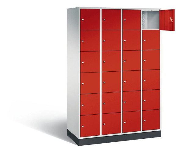 C+P lockerkast Intro, H1950xW1220xD490mm, kleur: lichtgrijs / vuurrood, 8670-401 S10067