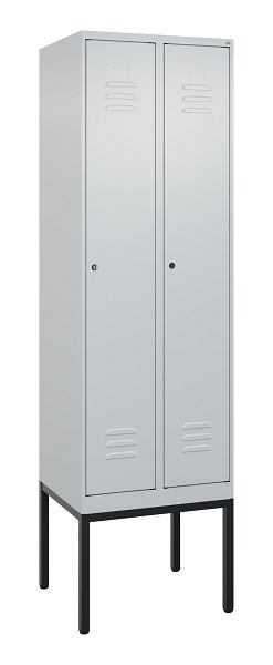 C+P luierkluis Classic PLUS met middenwand, frame, 2 vakken, 2120x600x500mm, 7035/7035, cilindersloten, 0800307-20F S10024