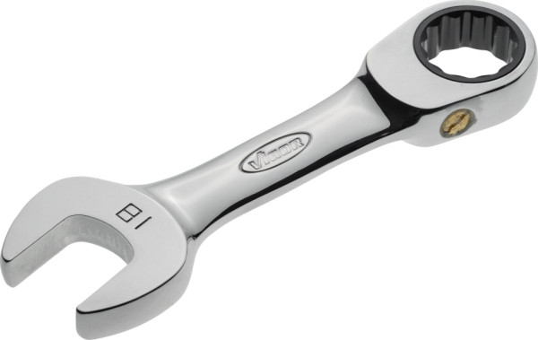 VIGOR ratel-steeksleutel, kort, extern zeskantprofiel, extern dubbel zeskantprofiel, 18 mm, V2832