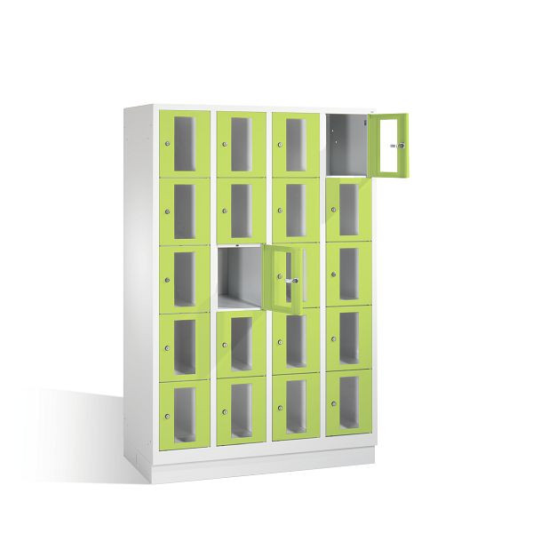 C+P lockerkast Classic, H1800xB1190xD500mm, kleur: lichtgrijs / virid groen, 8020A405 S10007