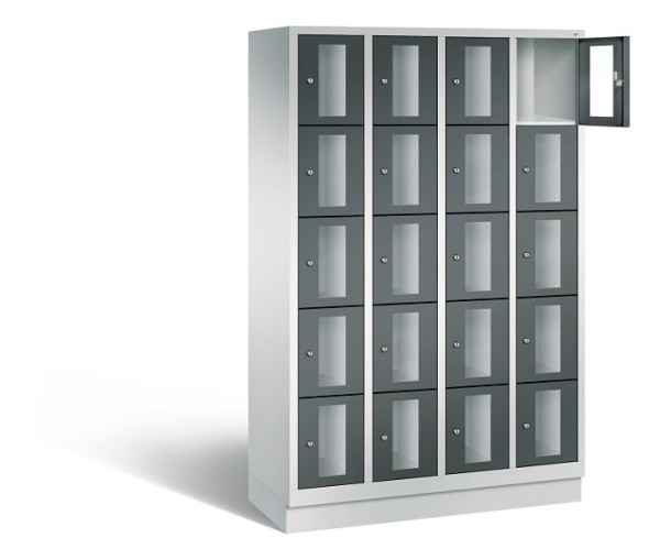 C+P lockerkast Classic, H1800xB1190xD500mm, kleur: lichtgrijs / antracietgrijs, 8020A405 S10031